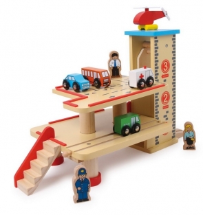 Speelgoed Station met parkeerdek en Lift